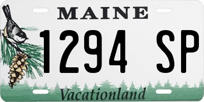 ME license plate 1294SP