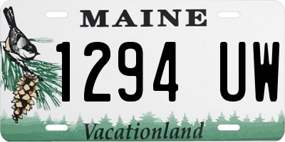 ME license plate 1294UW