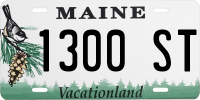 ME license plate 1300ST