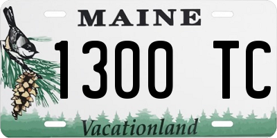 ME license plate 1300TC