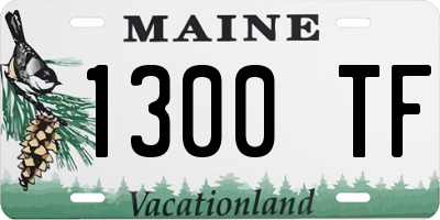 ME license plate 1300TF