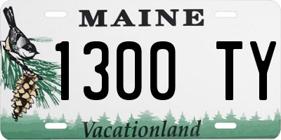 ME license plate 1300TY