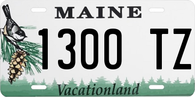 ME license plate 1300TZ