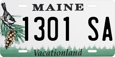 ME license plate 1301SA