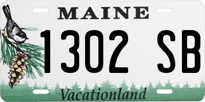 ME license plate 1302SB