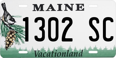 ME license plate 1302SC