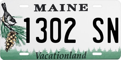 ME license plate 1302SN