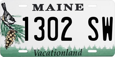 ME license plate 1302SW