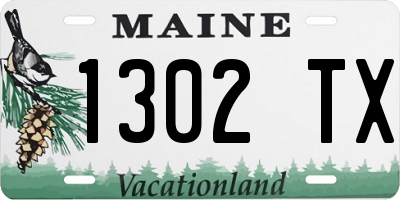 ME license plate 1302TX