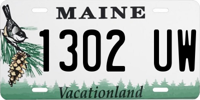 ME license plate 1302UW