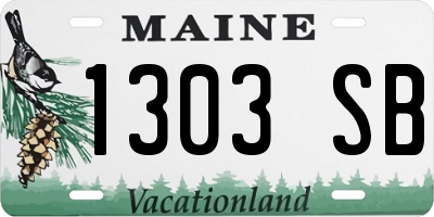 ME license plate 1303SB