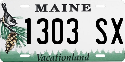 ME license plate 1303SX