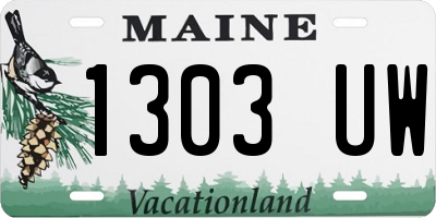 ME license plate 1303UW