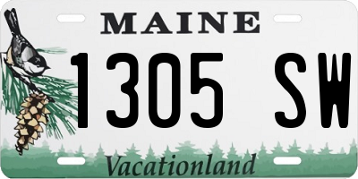 ME license plate 1305SW