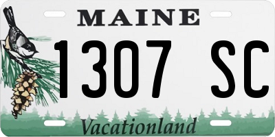 ME license plate 1307SC