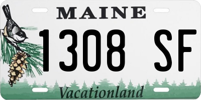ME license plate 1308SF