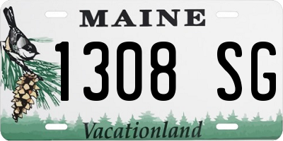 ME license plate 1308SG