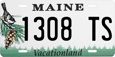 ME license plate 1308TS