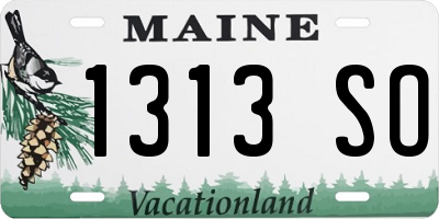 ME license plate 1313SO