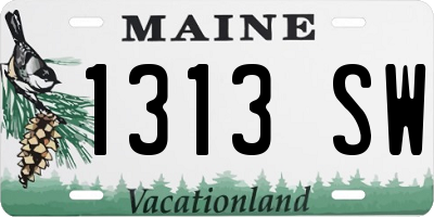 ME license plate 1313SW