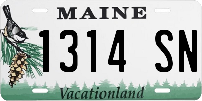 ME license plate 1314SN