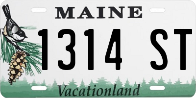ME license plate 1314ST