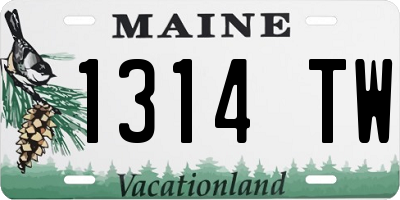 ME license plate 1314TW