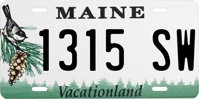 ME license plate 1315SW