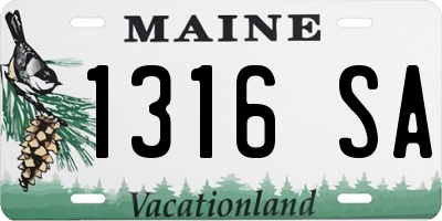 ME license plate 1316SA