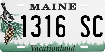 ME license plate 1316SC
