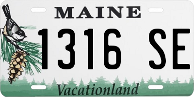 ME license plate 1316SE