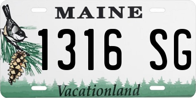 ME license plate 1316SG