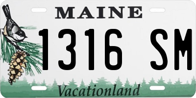 ME license plate 1316SM