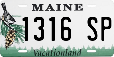 ME license plate 1316SP