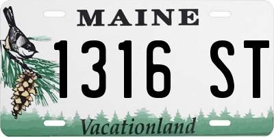 ME license plate 1316ST