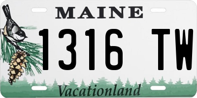 ME license plate 1316TW