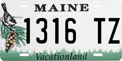 ME license plate 1316TZ