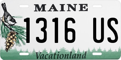 ME license plate 1316US