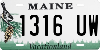 ME license plate 1316UW