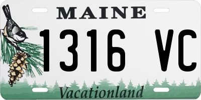 ME license plate 1316VC