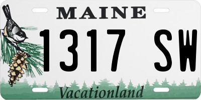 ME license plate 1317SW