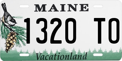 ME license plate 1320TO