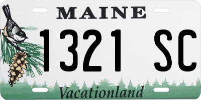 ME license plate 1321SC