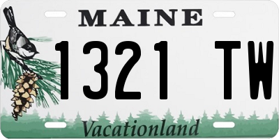 ME license plate 1321TW