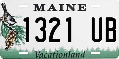 ME license plate 1321UB