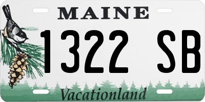 ME license plate 1322SB