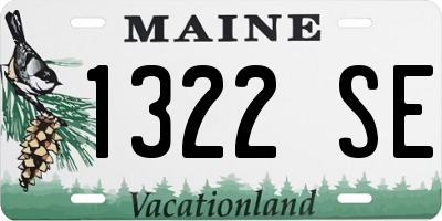 ME license plate 1322SE