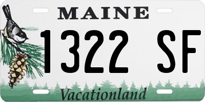 ME license plate 1322SF