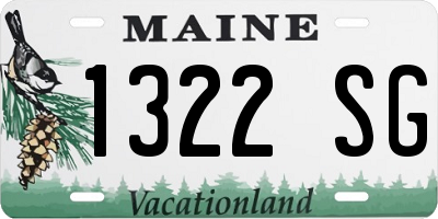 ME license plate 1322SG