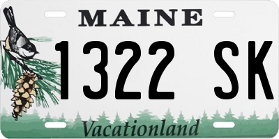 ME license plate 1322SK